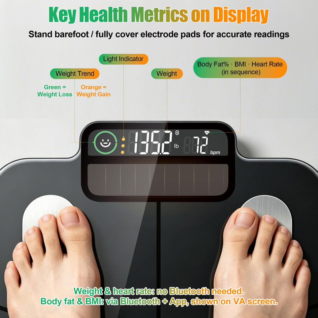 Solar Powered Smart Scale for Body Weight A9143