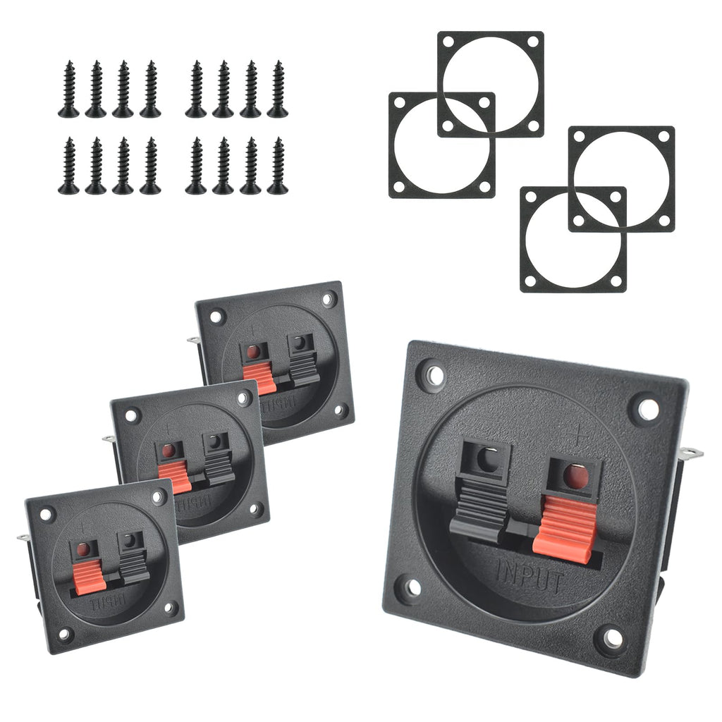 4 Pcs Speaker Box Terminal Cup with Sponge Cushion and Screws D5786