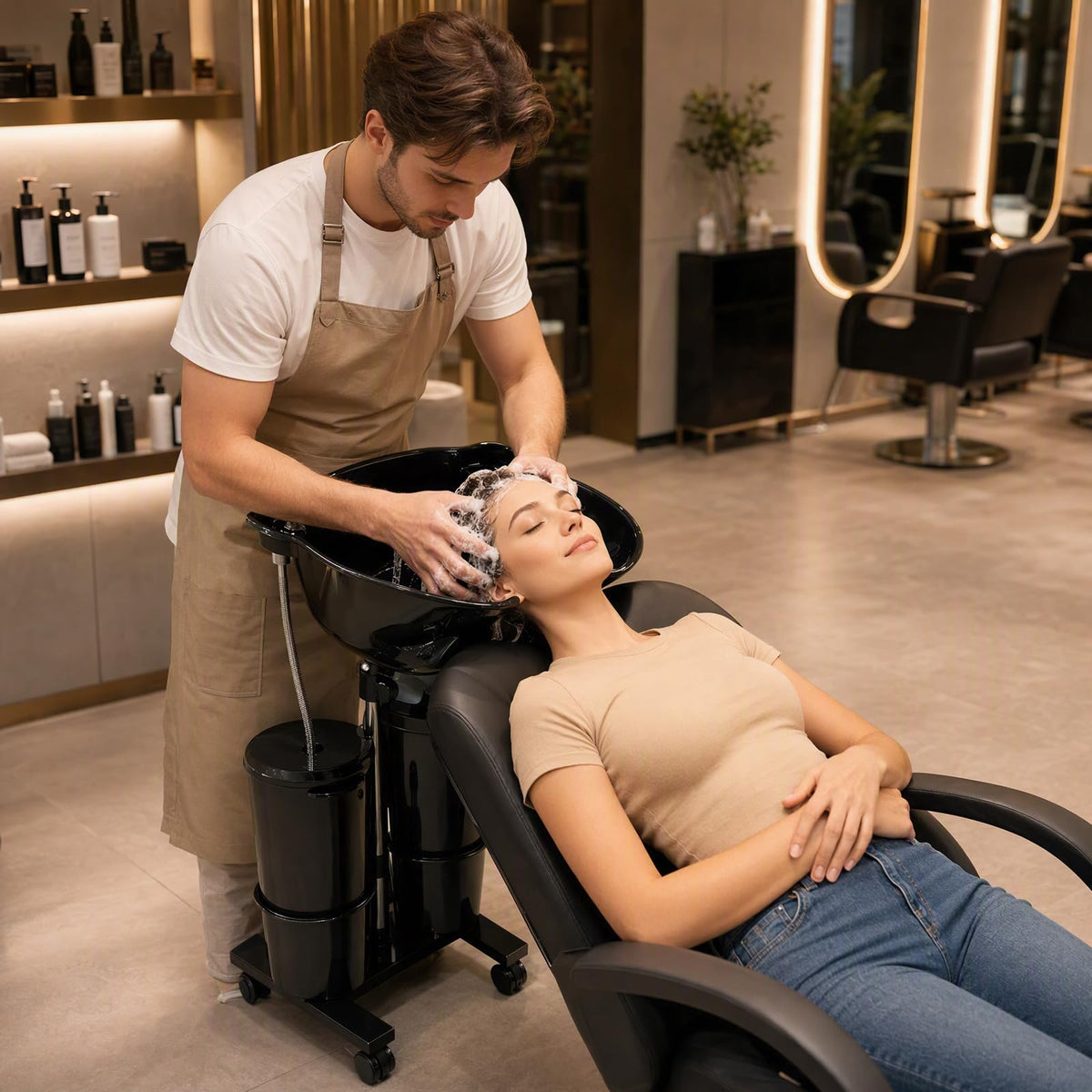 Portable Shampoo Basin, 2 Water Buckets U83201