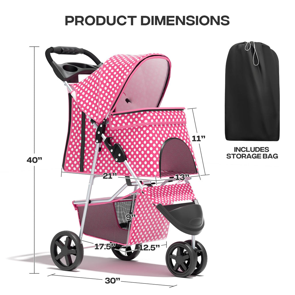 Foldable 3-Wheel Pet Stroller J284097