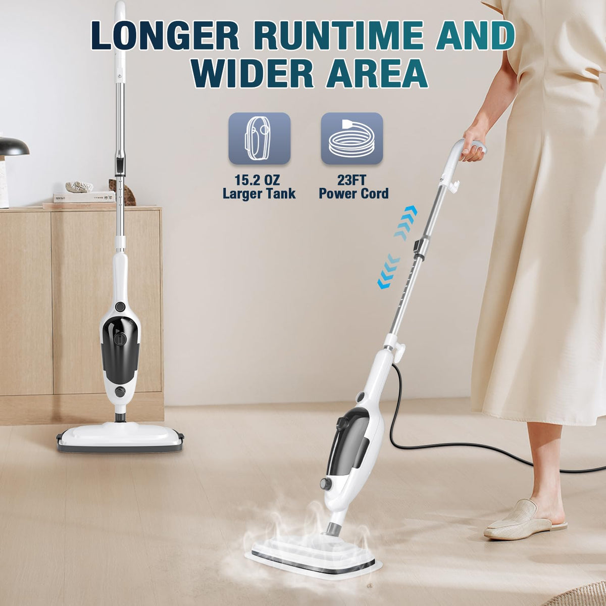11-in-1 Steam Mop with 15.2 OZ Tank J68383