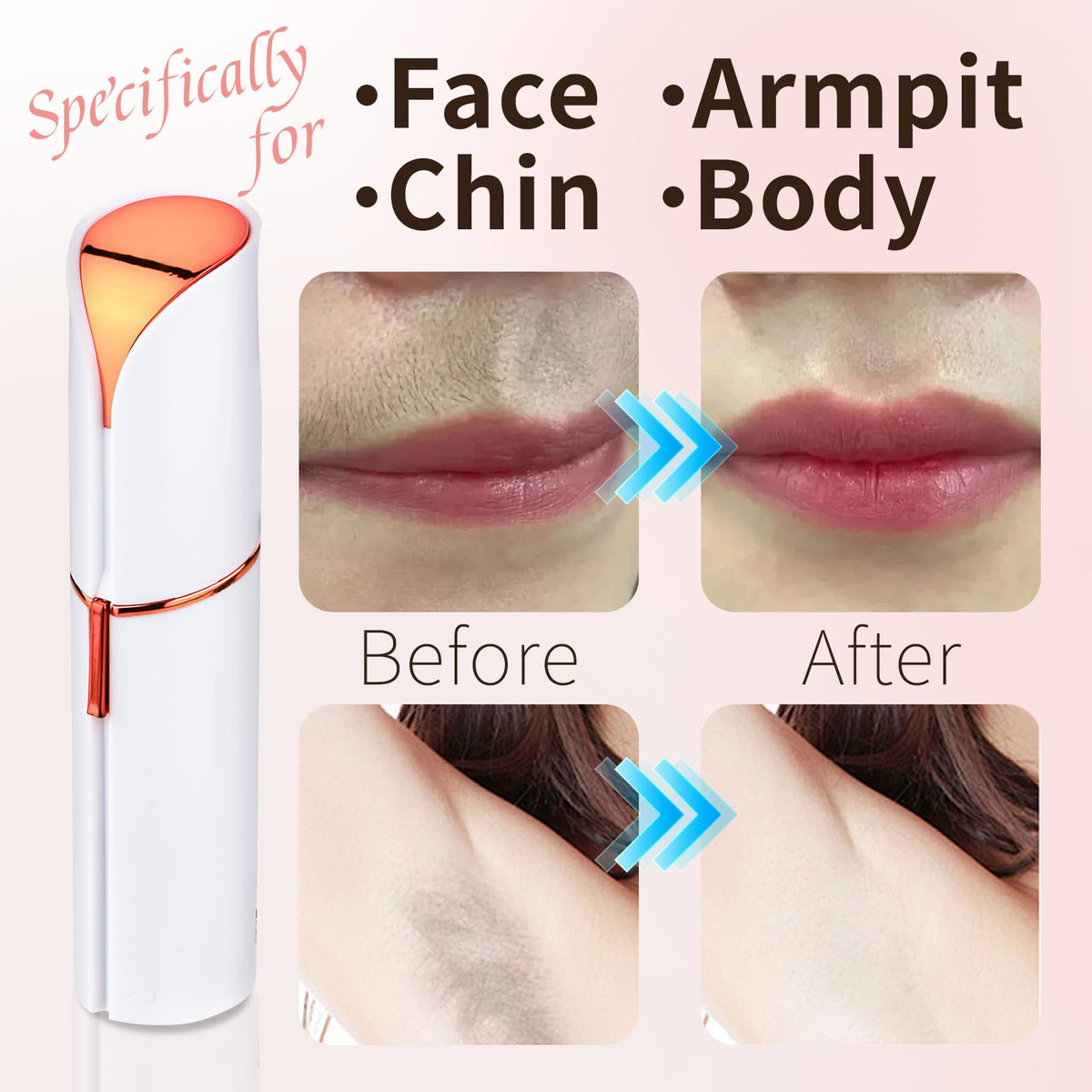 Rechargeable Facial Hair Remover with LED Light S869177