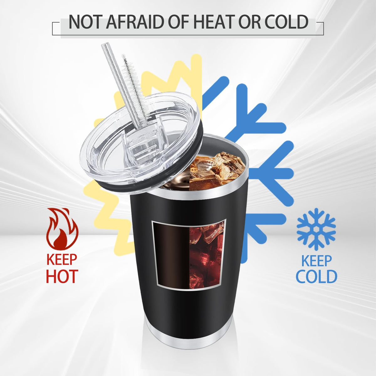 12 Pieces Insulated Stainless Steel Tumbler with Lid and Straw A60581