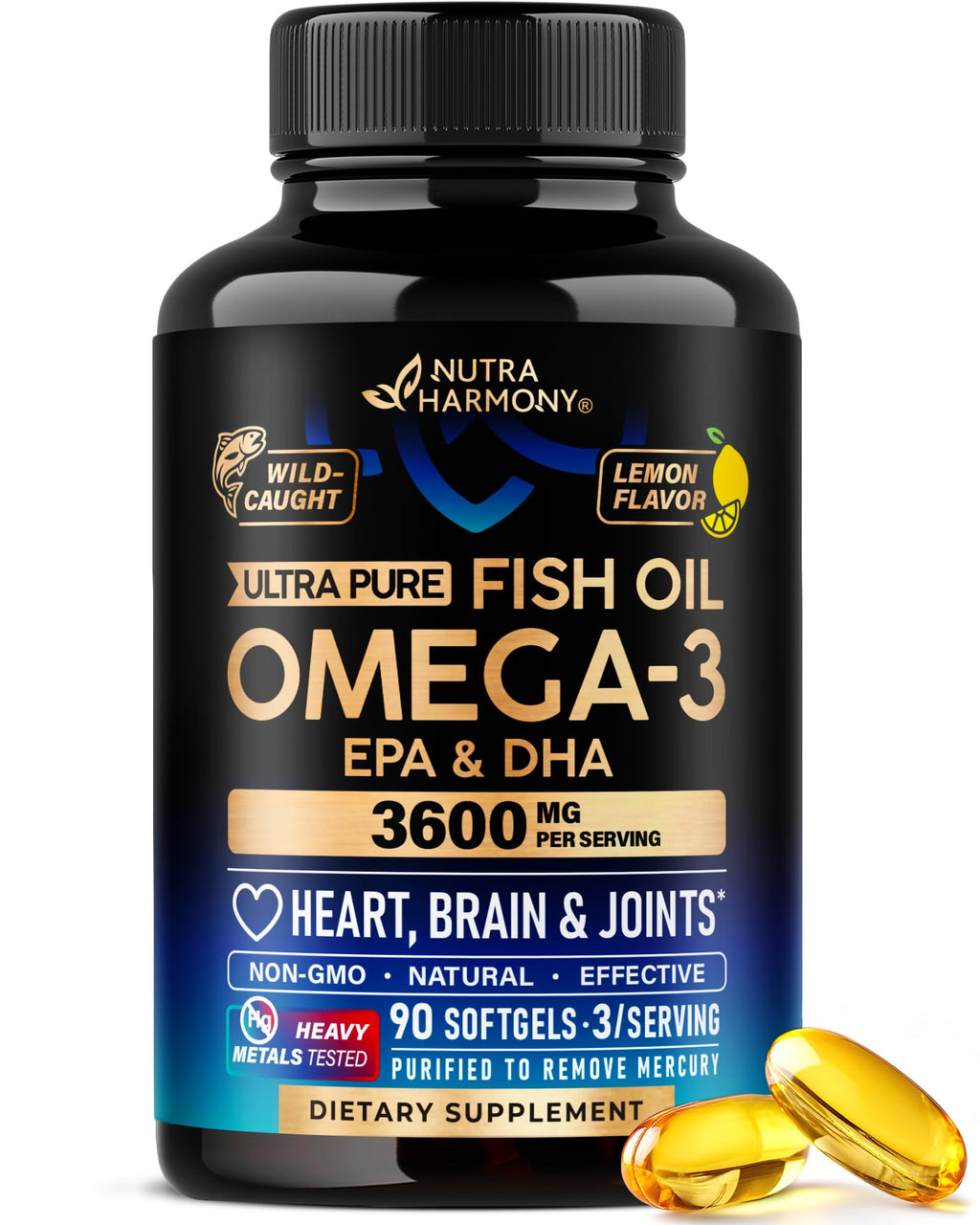 Omega 3 Fish Oil 3600 mg 90 Softgels L4279