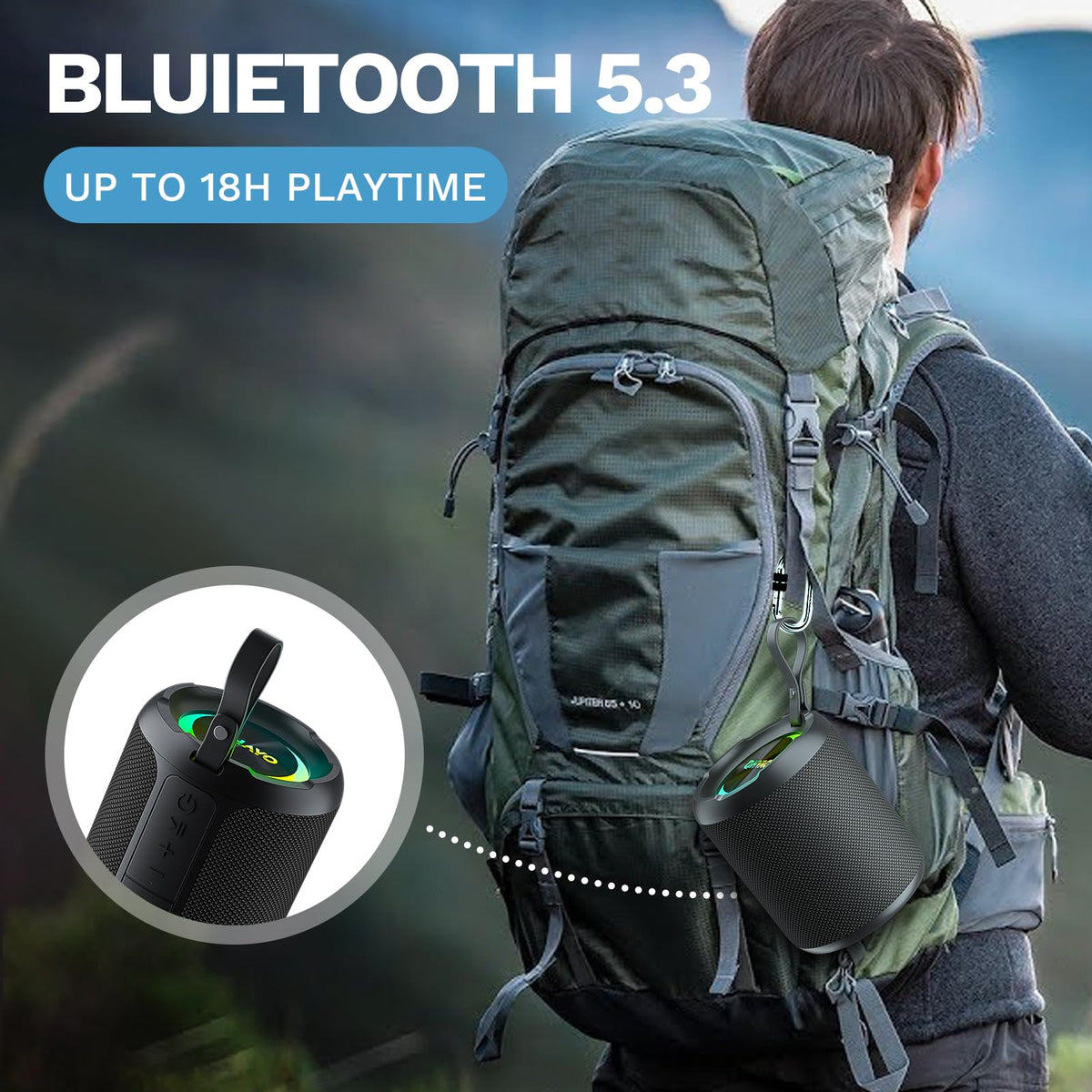 40W Wireless Portable Bluetooth Speaker with Lights, IPX7 Waterproof Q188073