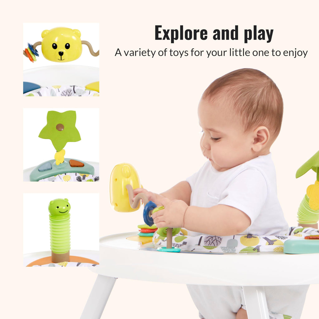 2 in 1 Baby Activity Center and Play Table with 3 Detachable Toys O80264