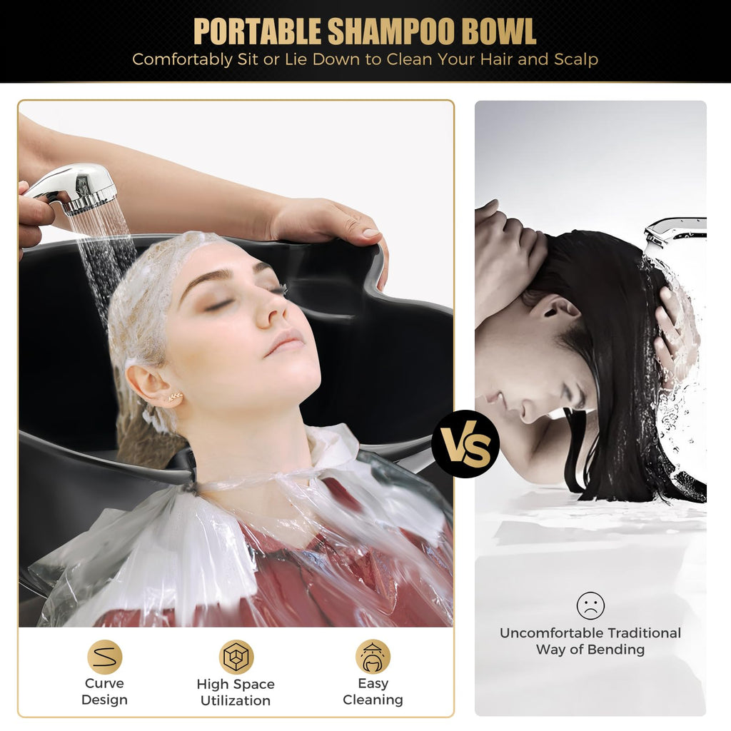 Portable Shampoo Basin, 2 Water Buckets U83201