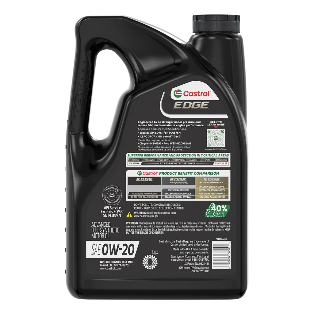 0W-20 Full Synthetic Motor Oil, 5 Quarts C15848