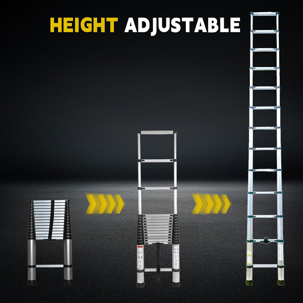 14.5FT Aluminum Telescoping Ladder 330LB Capacity Z506858