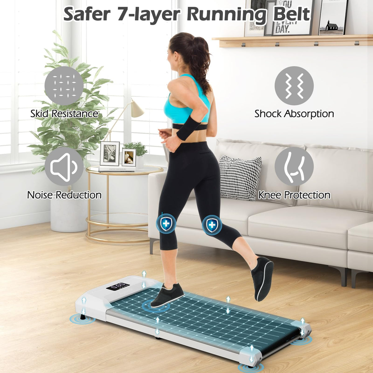 Under Desk Treadmill 265 lbs Capacity Portable 2 in 1 E407586