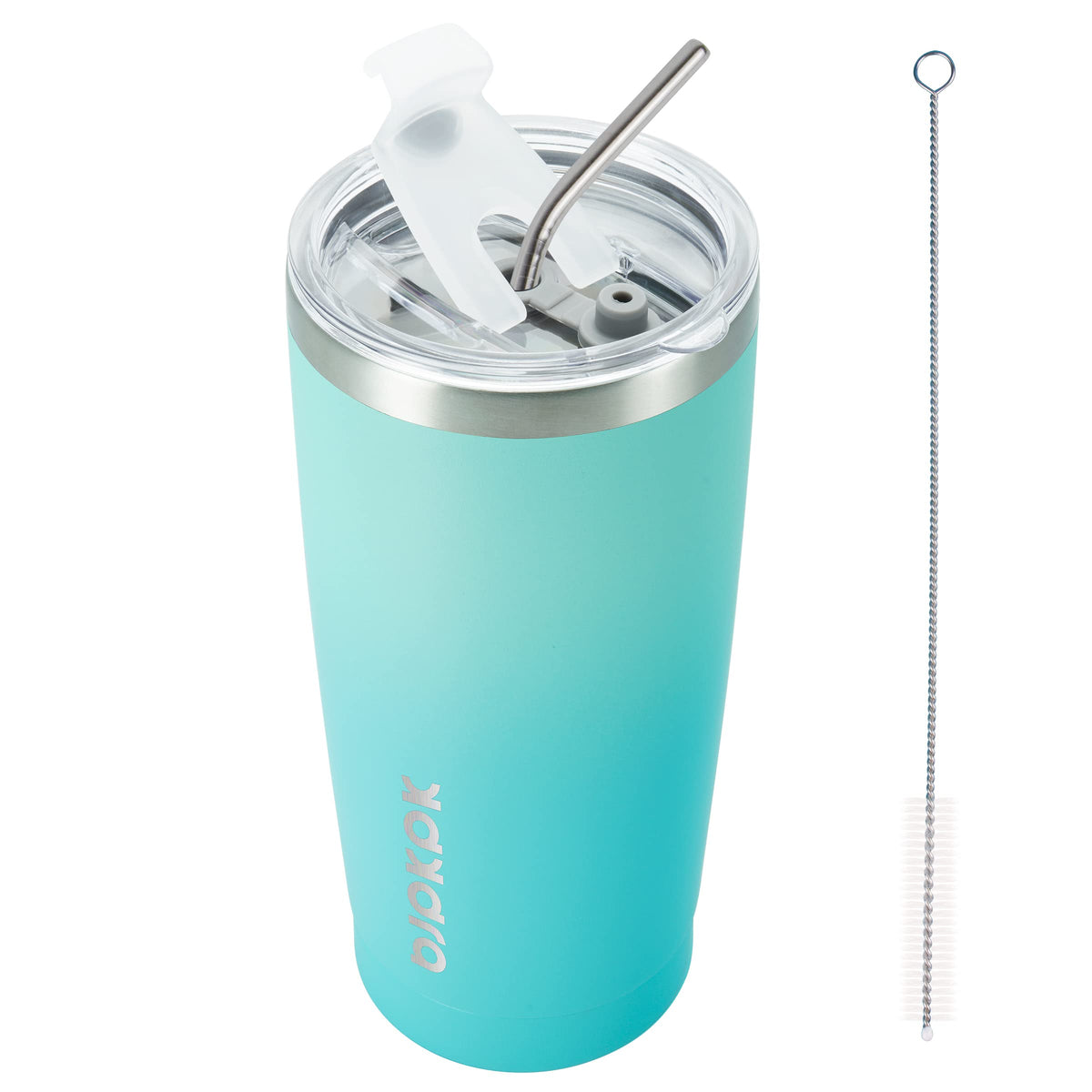 20oz Insulated Stainless Steel Tumbler with Lid & Straw R890883
