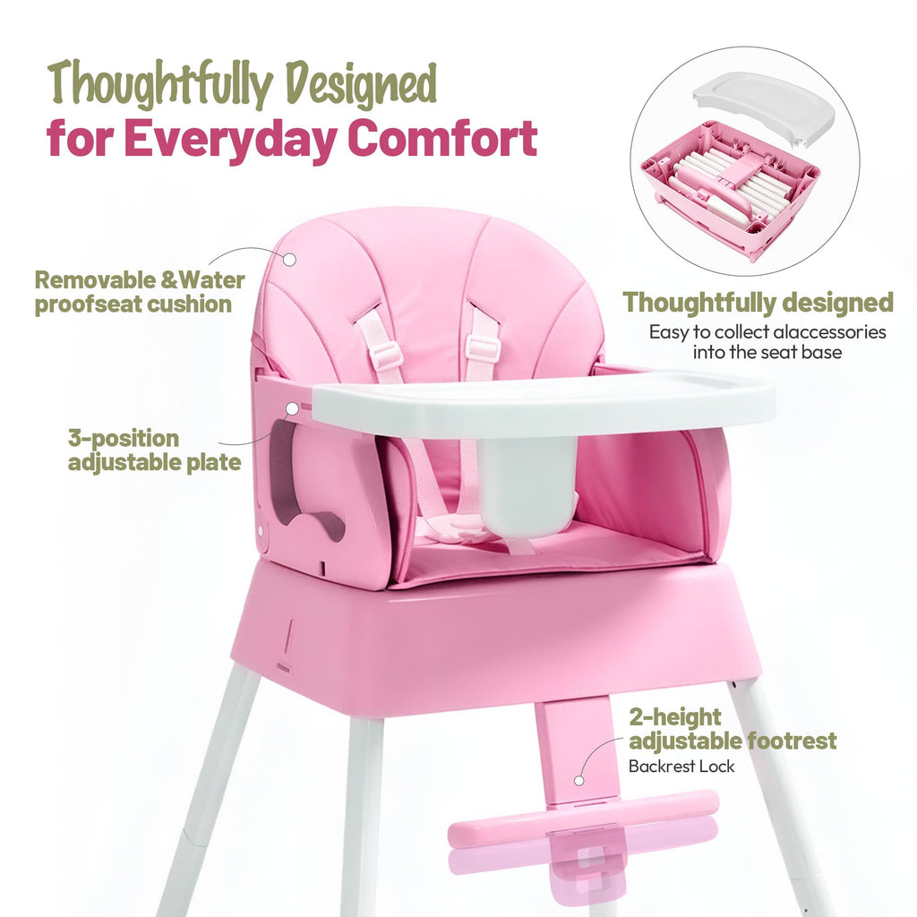 5 in 1 Foldable Baby High Chair J1379