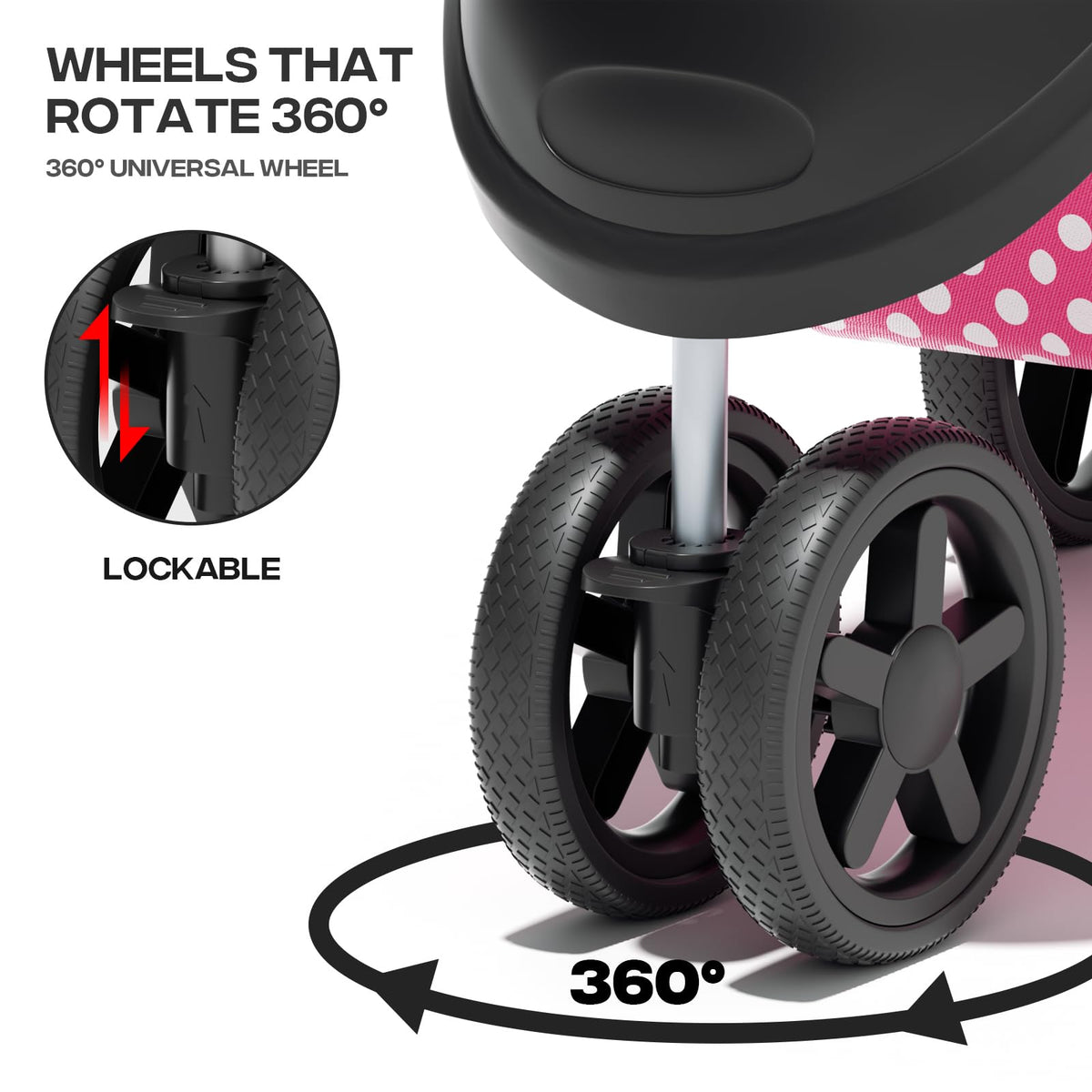 Foldable 3-Wheel Pet Stroller J284097