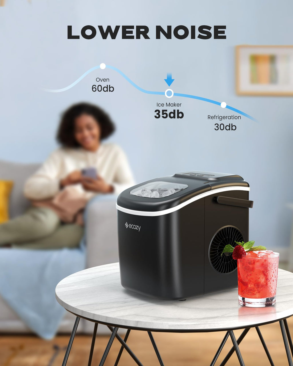 Countertop Ice Maker with Carry Handle, 26lbs/24Hrs N65507