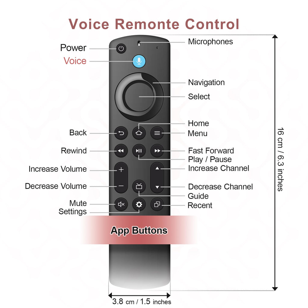 Replacement Remote for Fire TV Stick and Smart TVs with Voice M284945