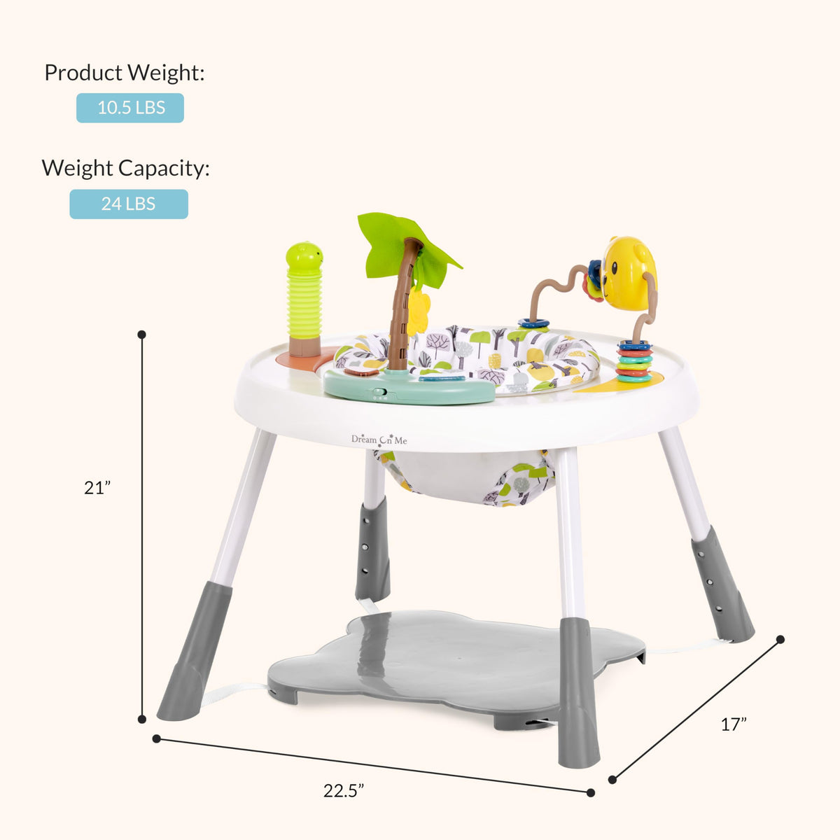 2 in 1 Baby Activity Center and Play Table with 3 Detachable Toys O80264