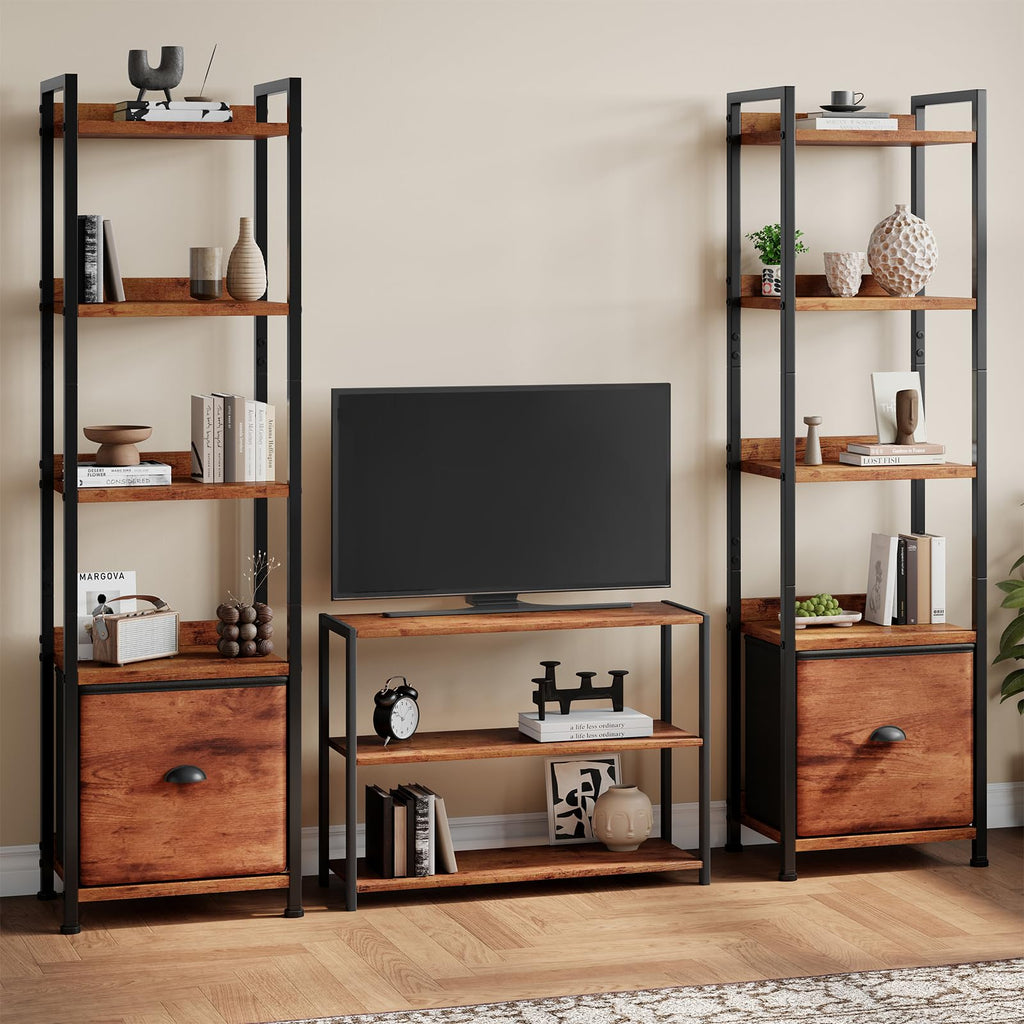 5 Tier Bookshelf with Fabric Drawer P88463
