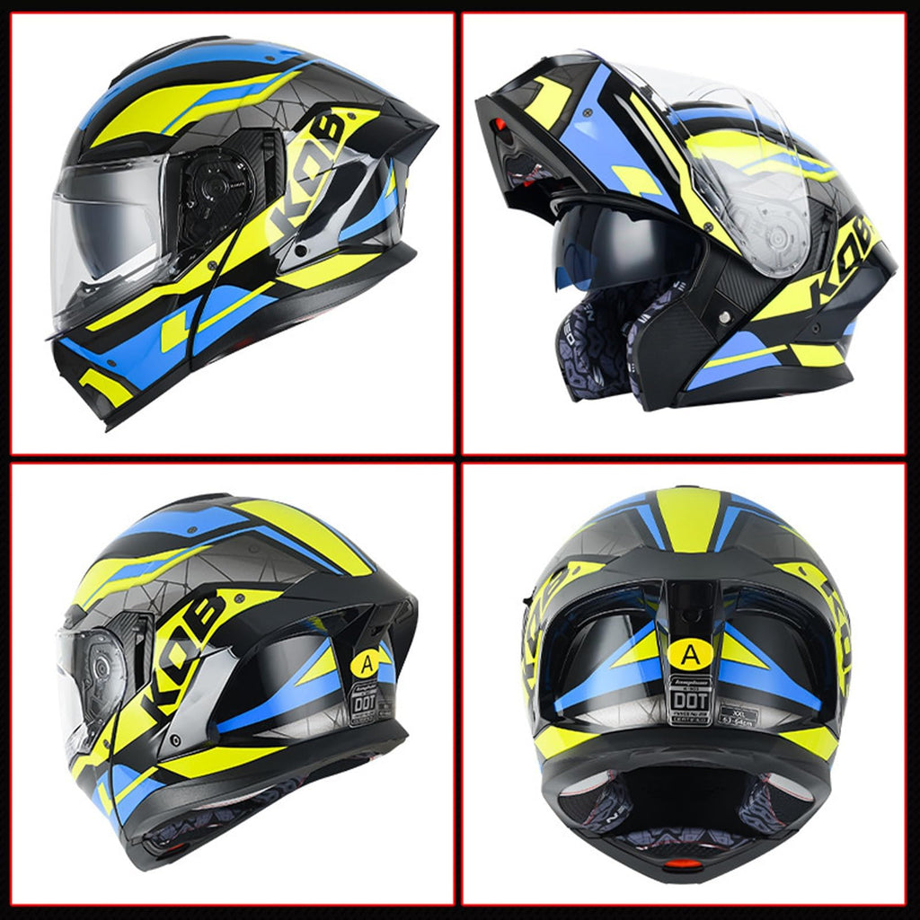 Bluetooth Modular Motorcycle Helmet with Dual Visor Full Face Flip Up DOT Approved R256