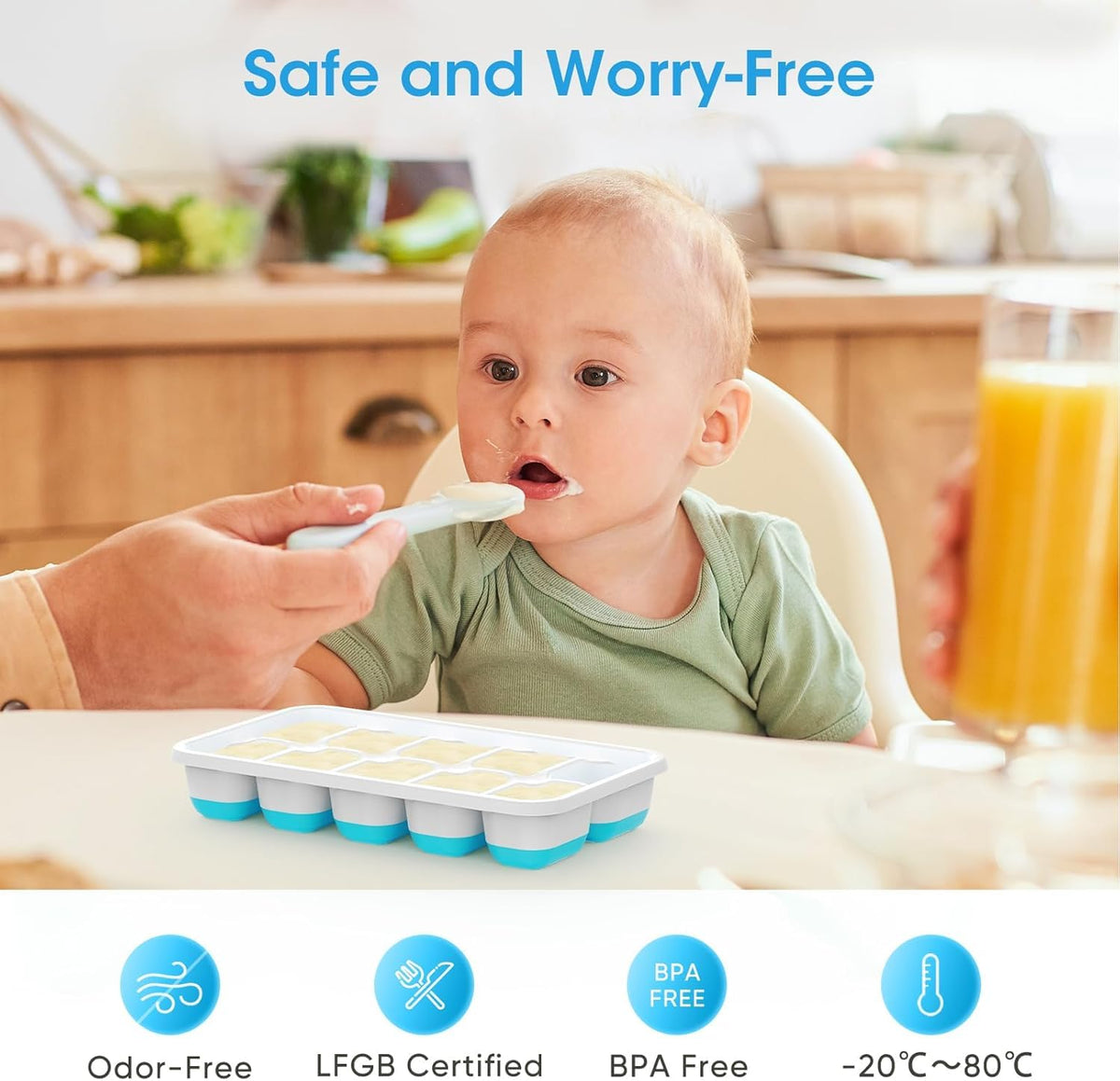 Ice Cube Tray with Lid and Bin, 4 Pack T426