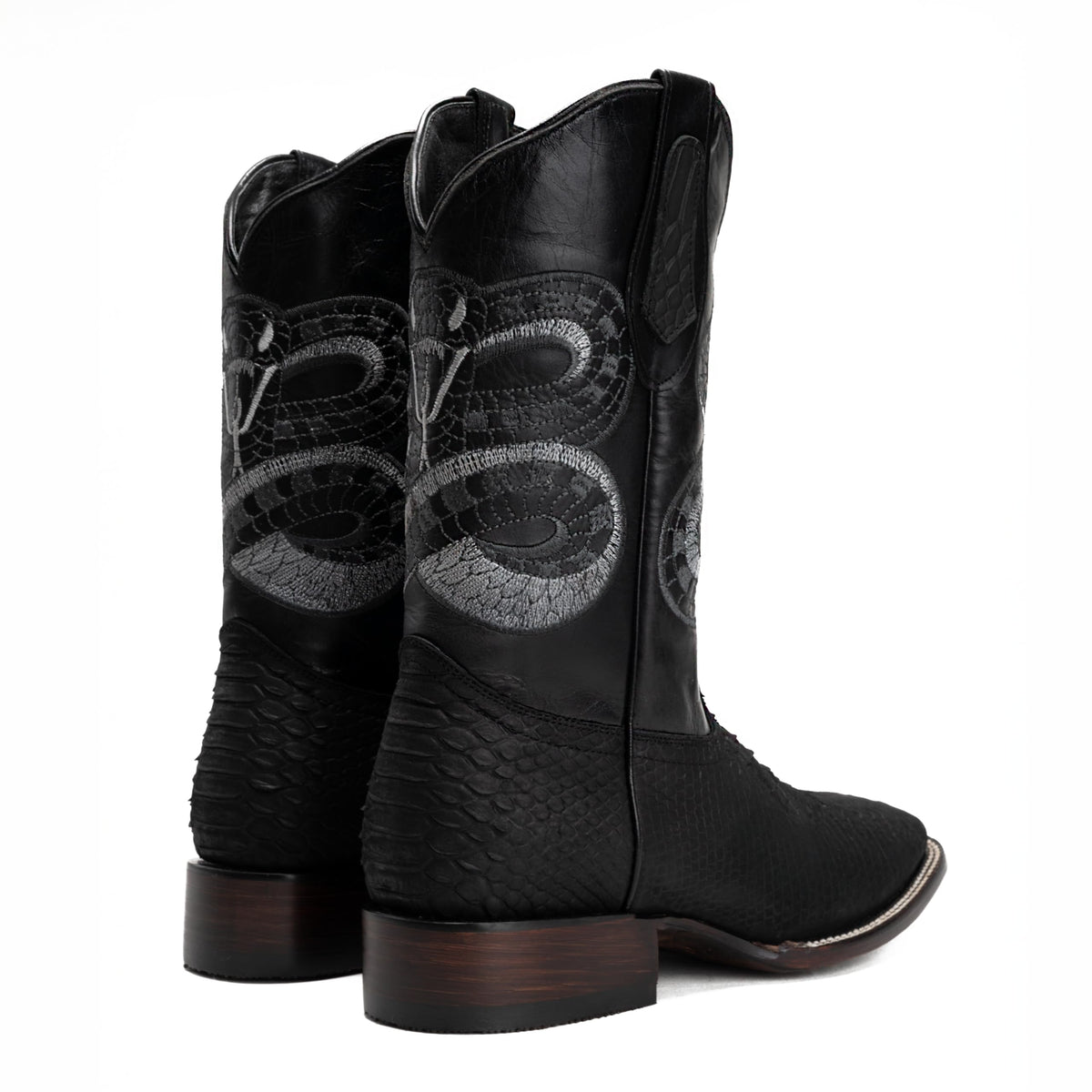Python Leather Print Western Boots L763