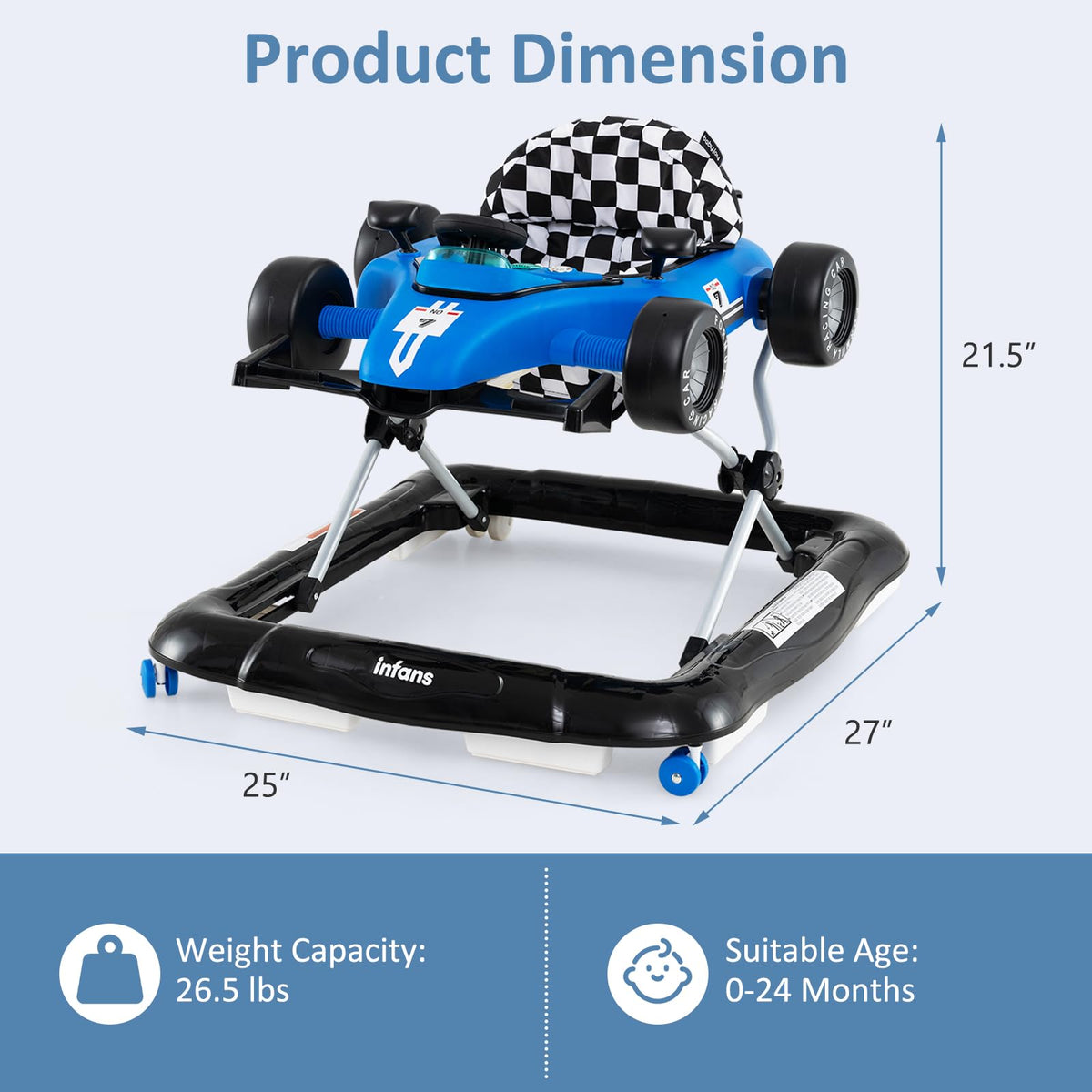 4 in 1 Foldable Baby Walker with Adjustable Height I323
