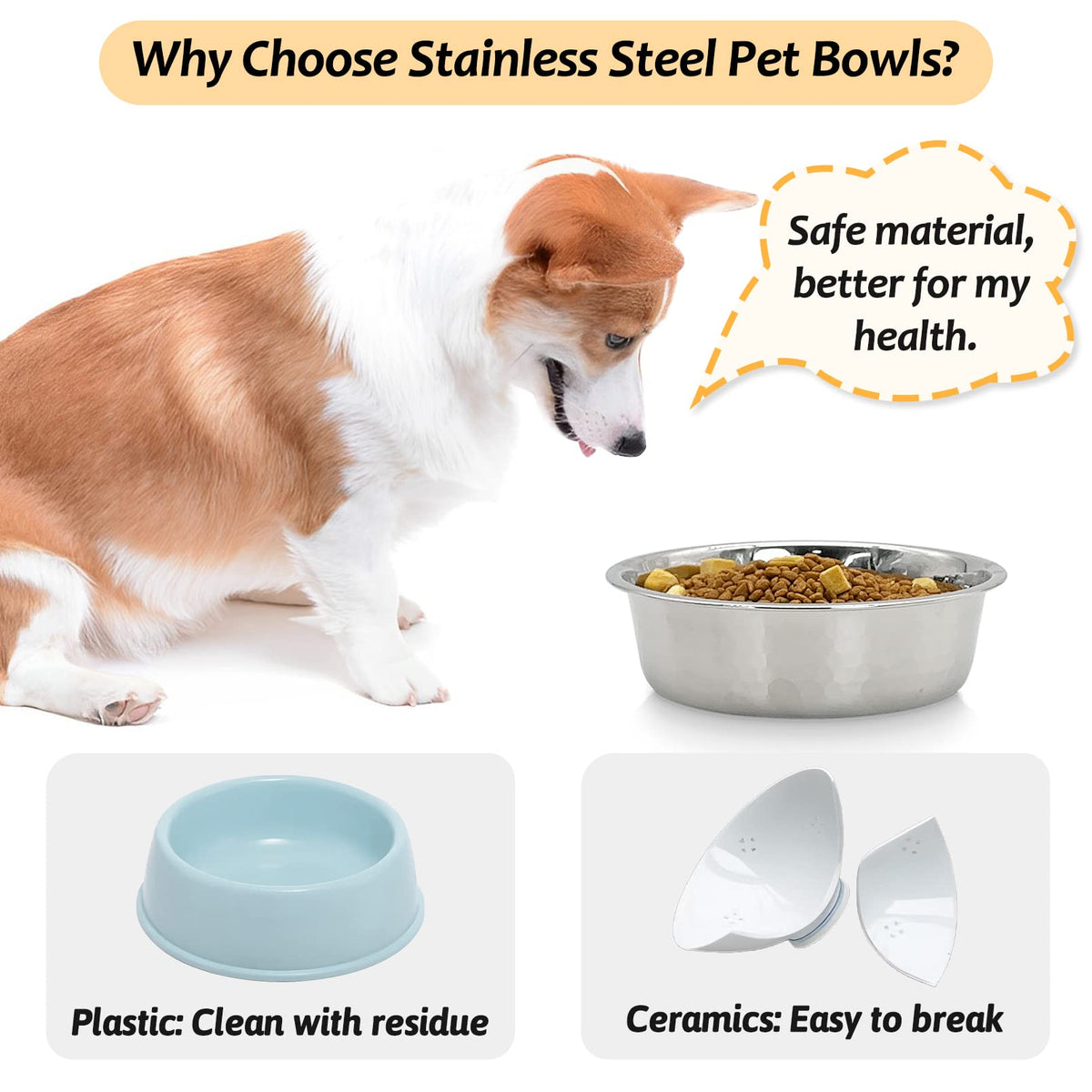 3 Pack Stainless Steel Cat Bowls J371708