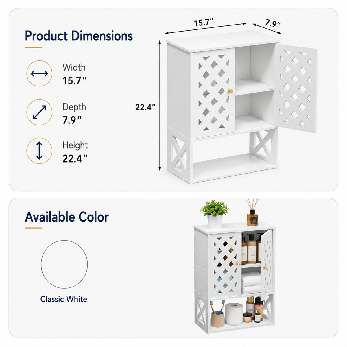 Bathroom Medicine Cabinet with 2 Doors C10569