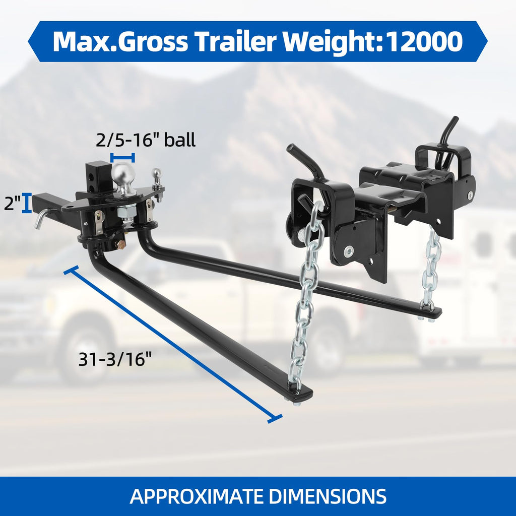 12000lbs Weight Distribution Hitch with 2-Inch Shank K2019