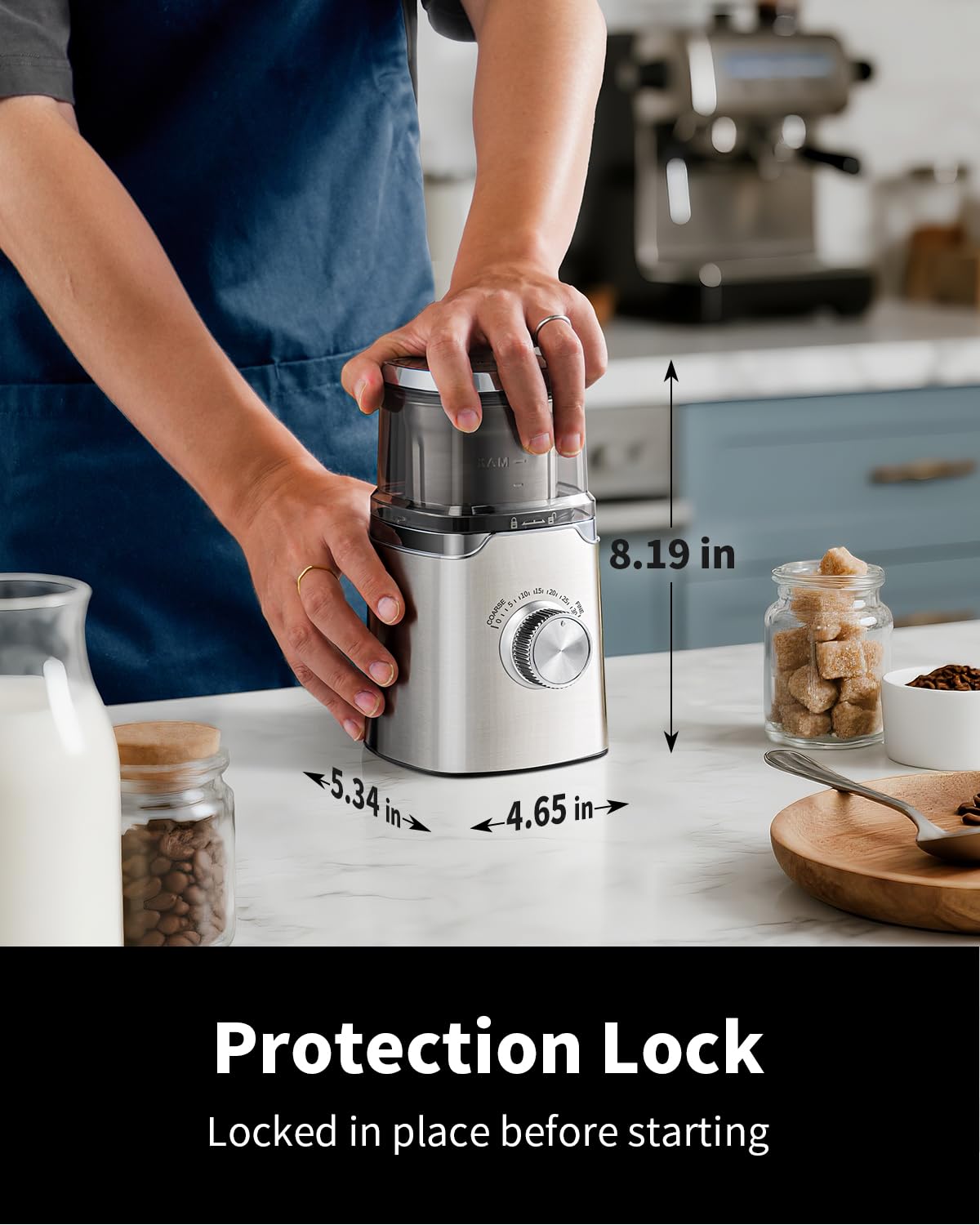 Electric Blade Coffee Grinder with Removable Stainless Steel Bowl A764
