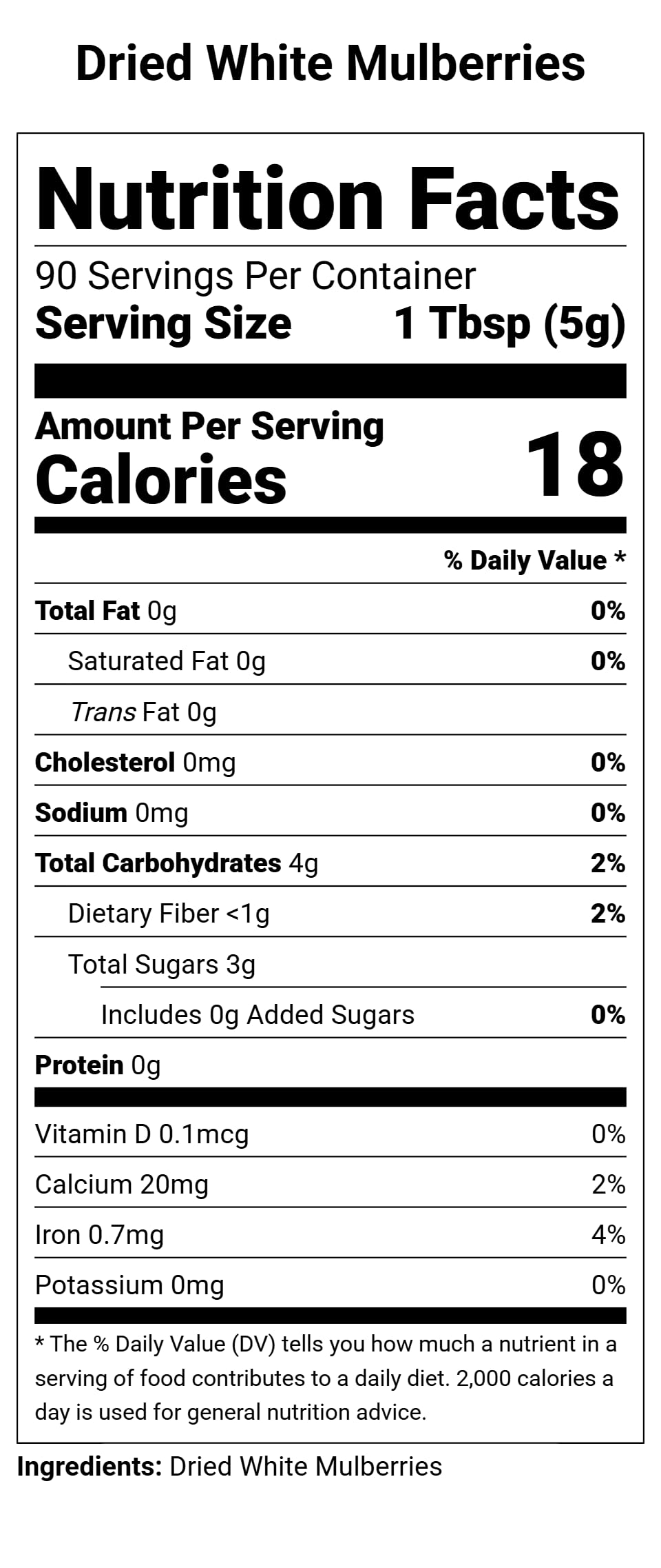 Organic Sun-dried White Mulberries, 2 Lbs (Pack of 2) F439413