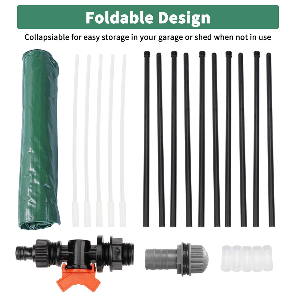 50 Gallon Portable Folding Rain Barrel with Spigots R14494