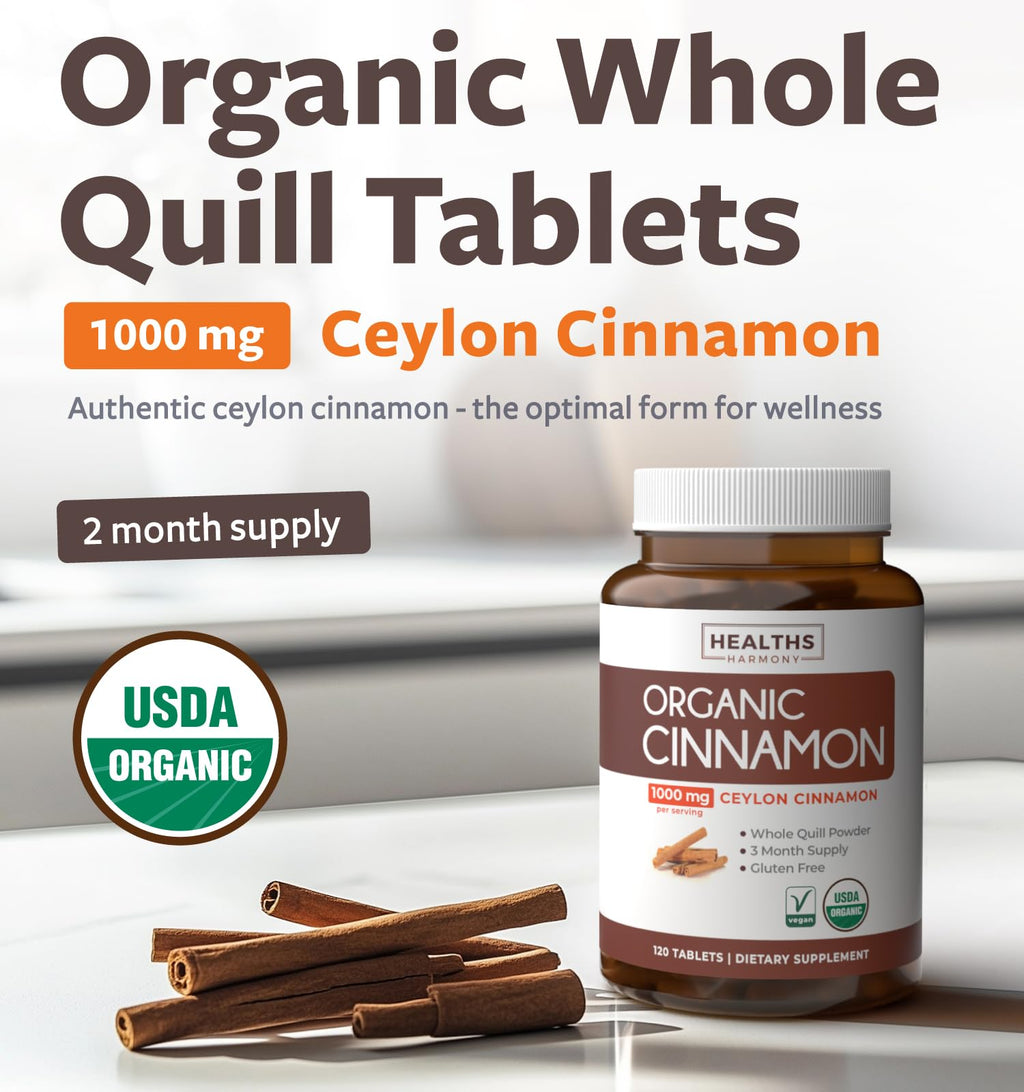 USDA Organic Ceylon Cinnamon 1000mg Vegan Non-GMO Supplement D399473