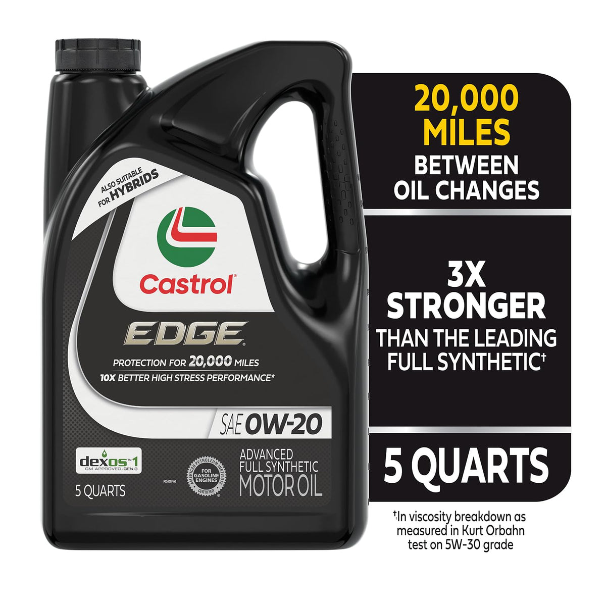 0W-20 Full Synthetic Motor Oil, 5 Quarts C15848