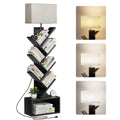 6 Tier Tree Bookshelf with Light, Black H704728
