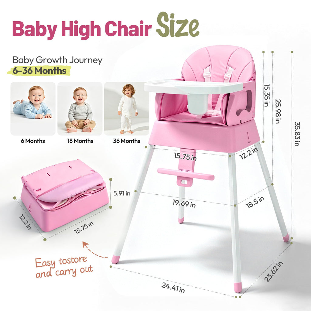 5 in 1 Foldable Baby High Chair J1379