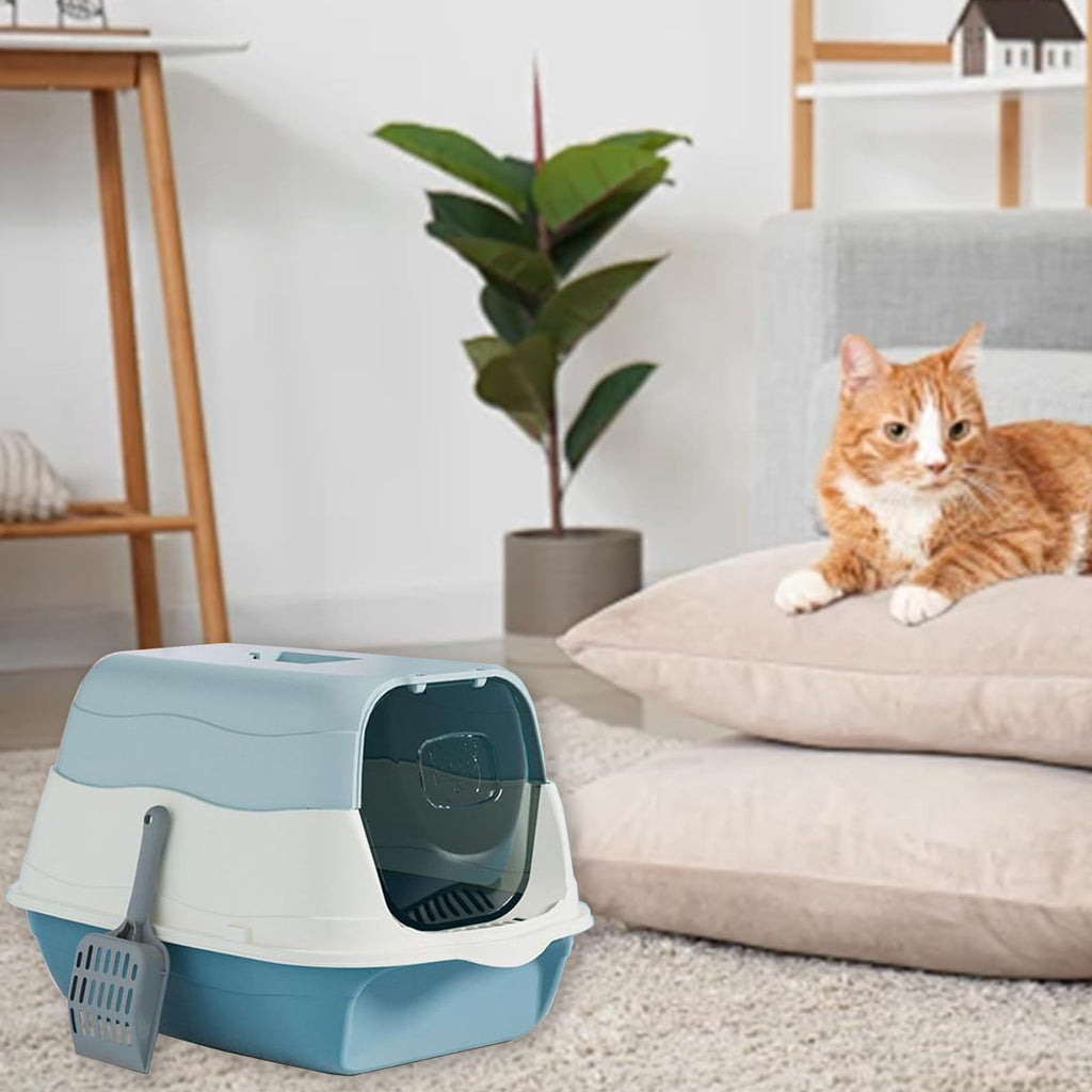 Enclosed Cat Litter Box with Lid and Scoop S9477