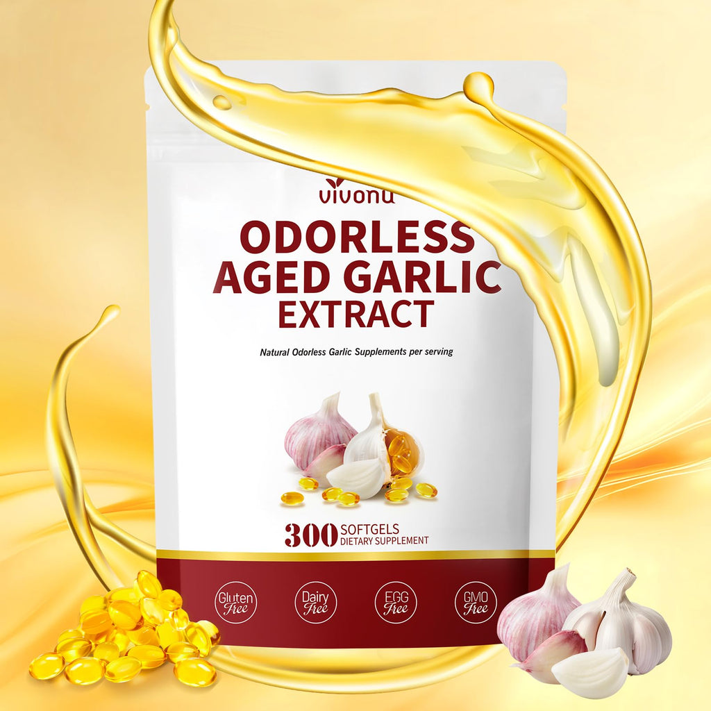 Aged Garlic Extract Capsules, 300 Softgels, Odorless, Gluten Free I5369