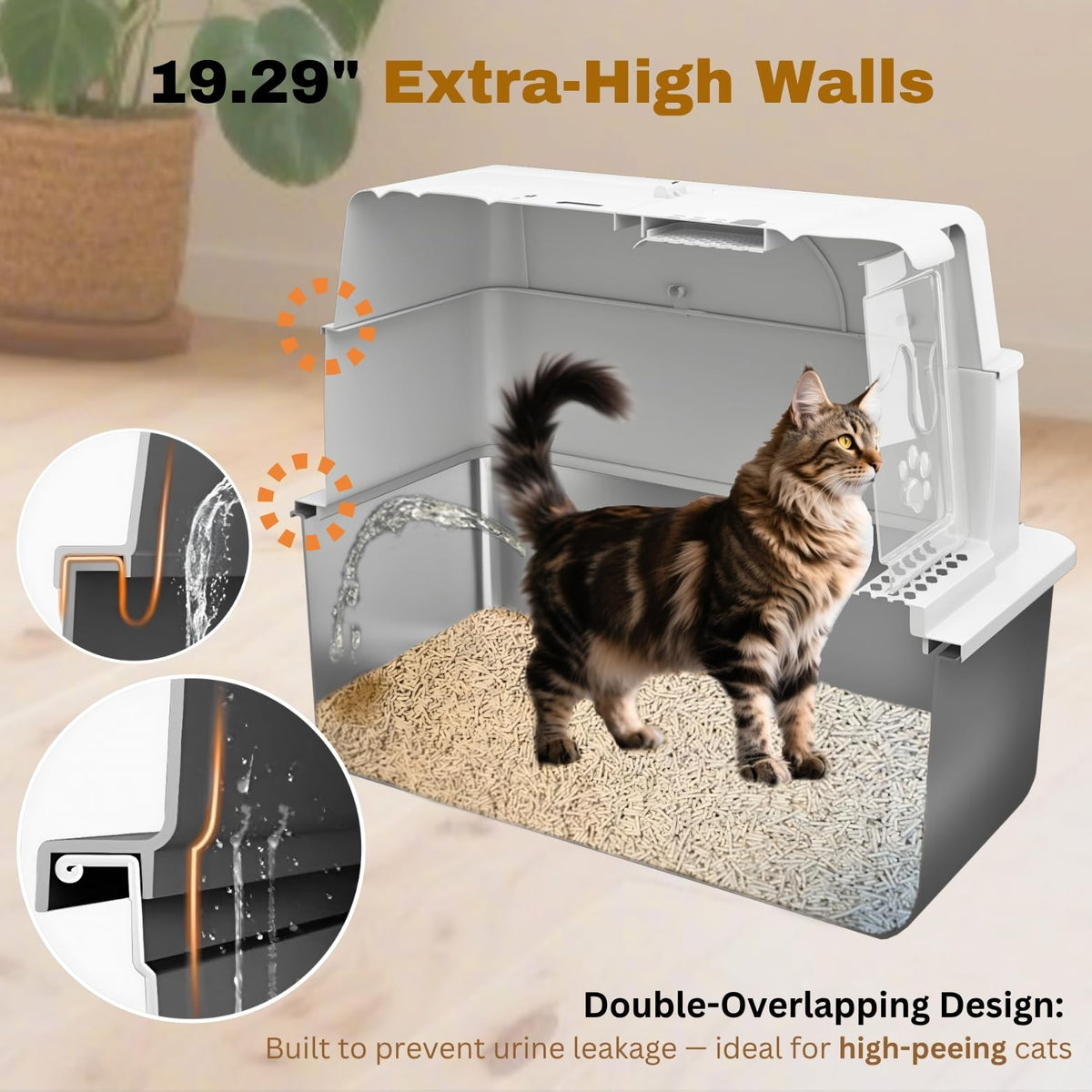 XXXXL Stainless Steel Cat Litter Box with Lid H247998