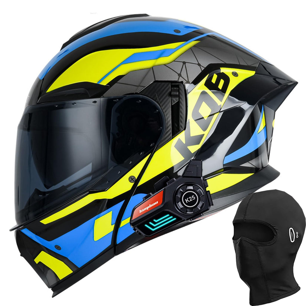Bluetooth Modular Motorcycle Helmet with Dual Visor Full Face Flip Up DOT Approved R256