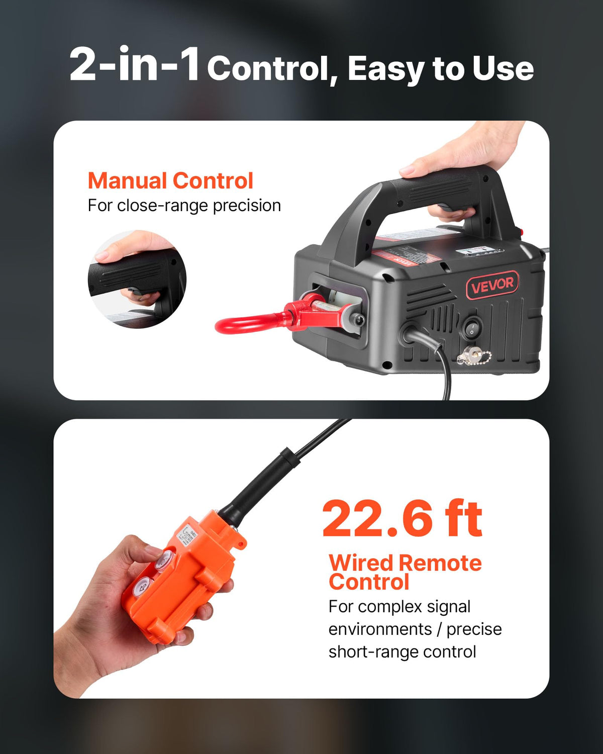 1100 lbs 1500W Electric Hoist Winch with Wired Remote Control R18198