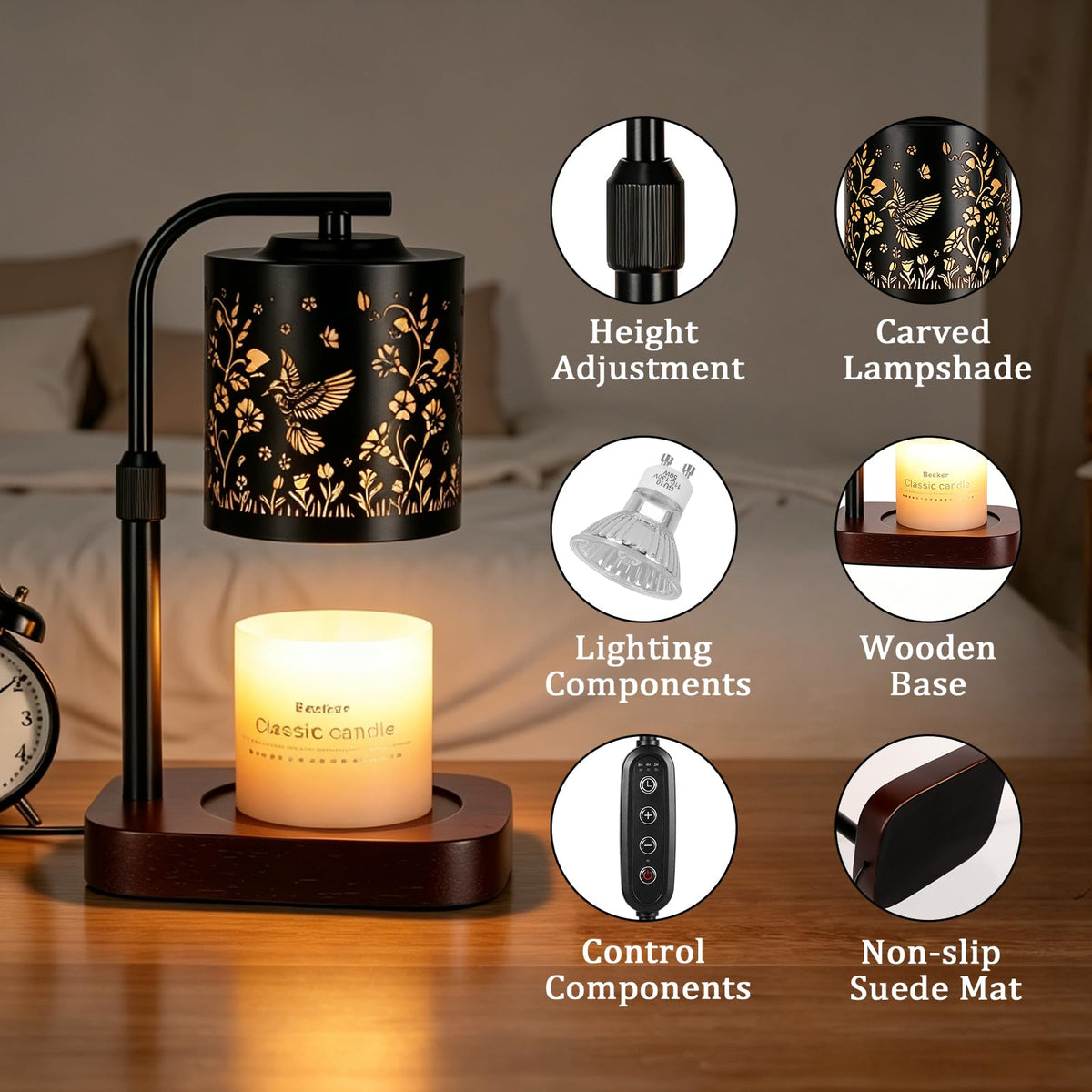 Candle Warmer Lamp with Timer & Dimmer Y783