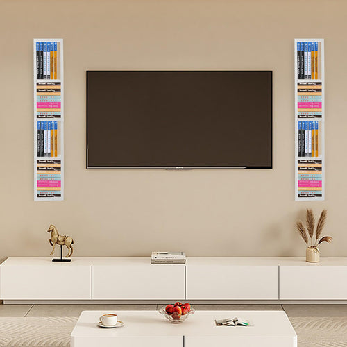 2 Pcs 34Inch White Wall Mount CD DVD Storage Shelf W66828