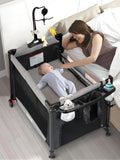 Baby Bassinet, Pack and Play with Bassinet, Bedside Sleeper with Diaper Changer E9551