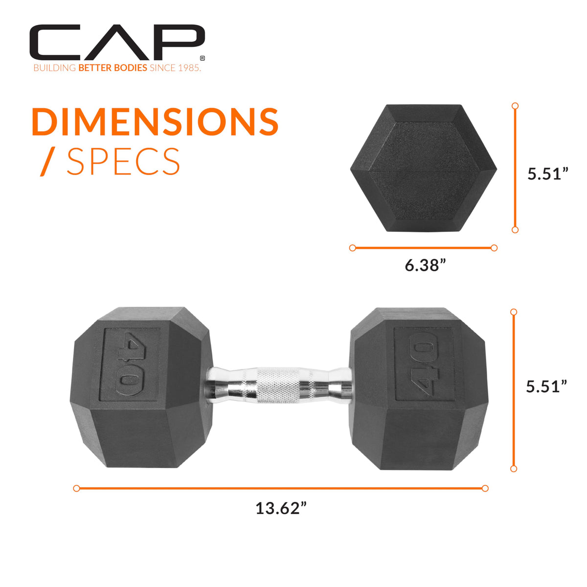 Rubber Coated Hex Dumbbell X43222
