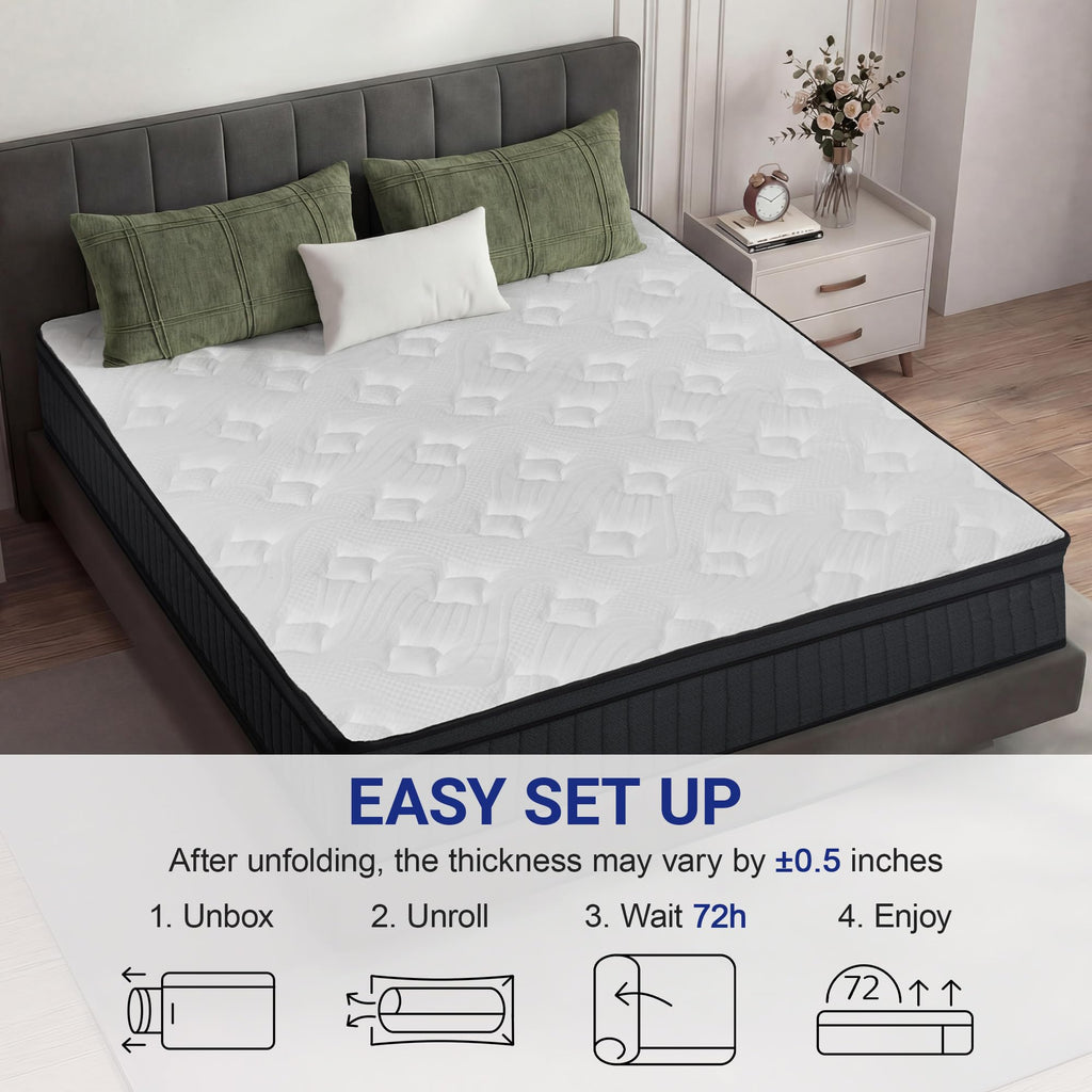Full 12 Inch Hybrid Mattress with Memory Foam S364