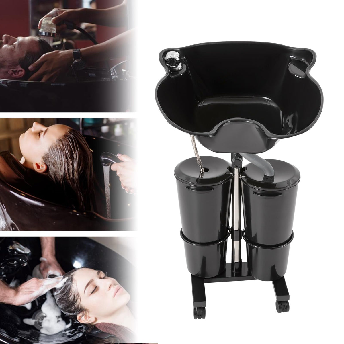 Portable Abs Shampoo Basin with 2 Water Buckets F642987