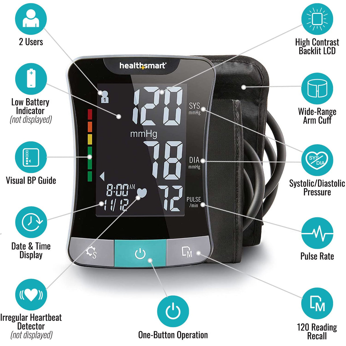 Digital Blood Pressure Monitor with Automatic Upper Arm Cuff L94137