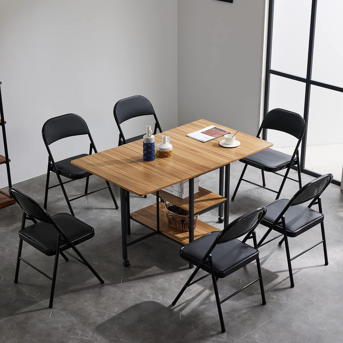 Black Folding Chairs with Padded Seats, 10 Pack L51445