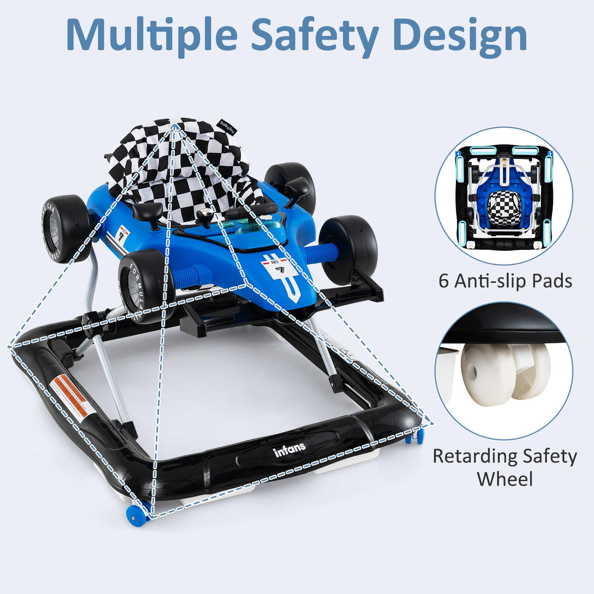 4 in 1 Foldable Baby Walker with Adjustable Height I323