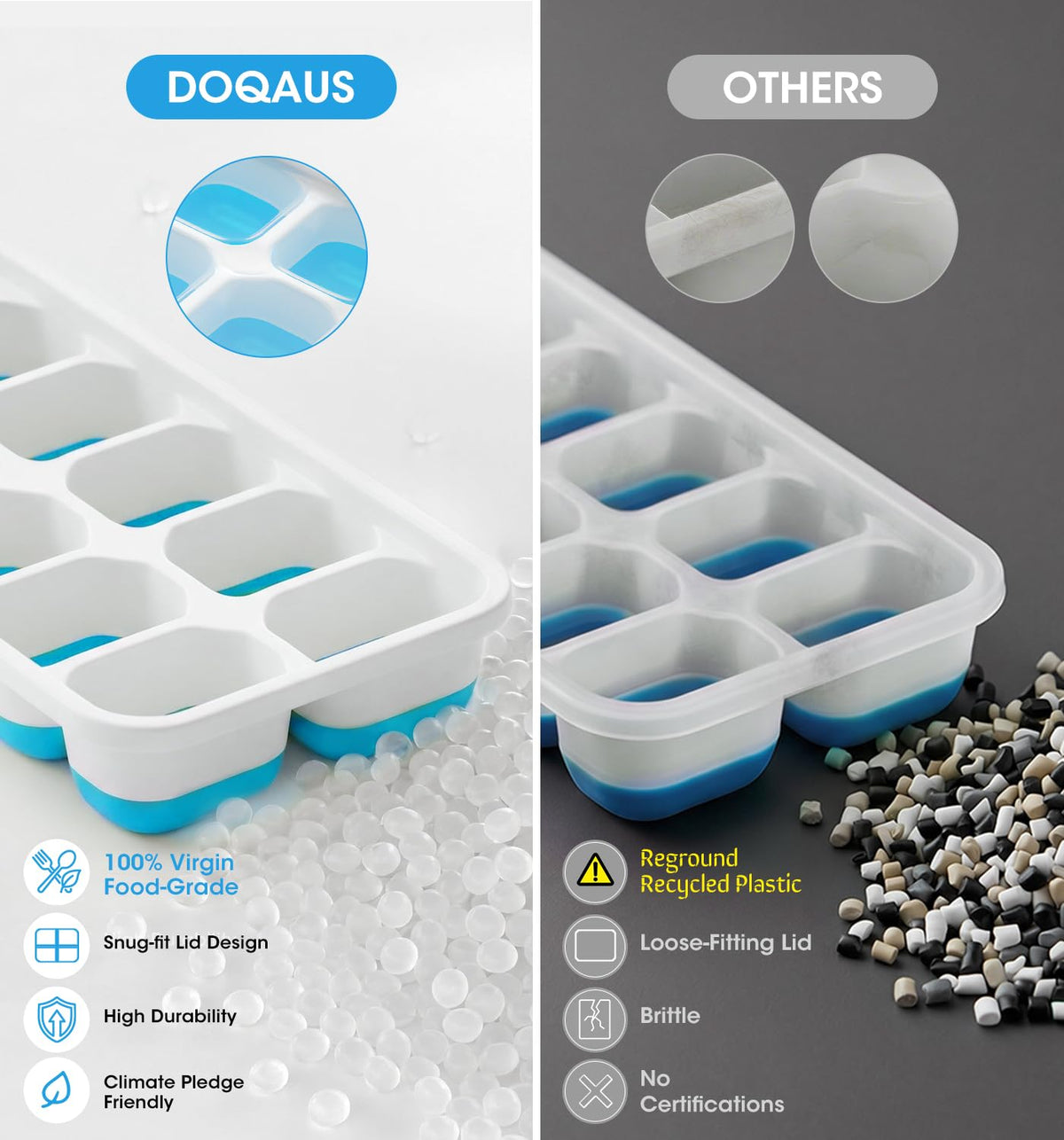 Ice Cube Tray with Lid and Bin, 4 Pack T426